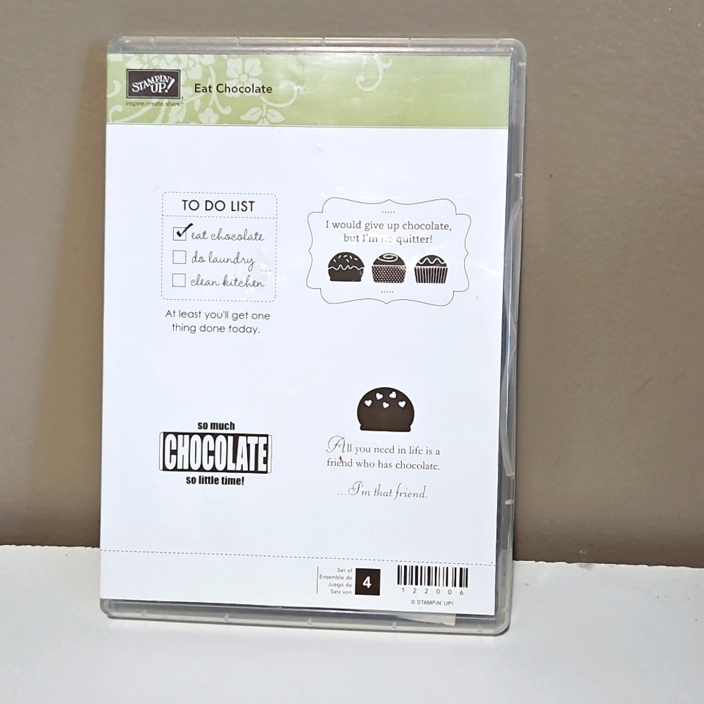 Eat Chocolate 🍫 Rubber cling mount stamp set